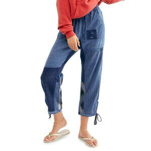 Free People Honey Bee Patched Denim Harem Pants Jeans Medium M